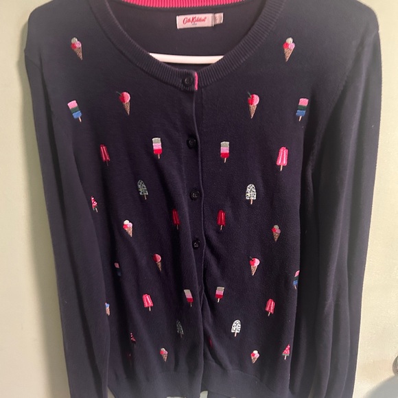 Cath Kidston Navy Ice Cream Print Button Cardigan - Picture 2 of 4